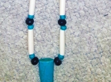 Turquoise Claw & Black Beads Necklace