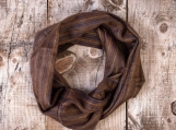 Alpaca Infinity Loop Boho Scarf, Cozy & Oversized (Traditional Inca Style) (Brown)