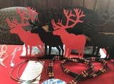 Metal Deer Book Ends, Traditional Native Canadian Home Decor (Set of 2) (Light Blue)
