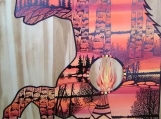 The Fire within the Horse, Indigenous Painting, Acrylic and Ink-work on Board Panel