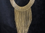 Mayan Style Beaded Gold Indigenous Necklace