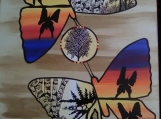 The Pair of Butterflies, Indigenous Painting, Acrylic and Ink on Canvas