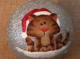 Cat Glitter Ornament  