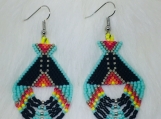 Colorful Native Beaded Teepee Earrings