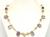 Ametrine necklace, Buddha, Goddess necklace, amethyst, citrine
