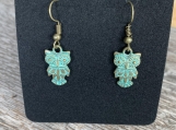 Copper Petina Owl Earrings
