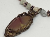 Copper wire wrap Jasper pendant necklace