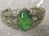 OOAK Ornate Bracelet Yellow & Green  #3115