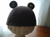 Baby Bear Beanie in Brown and Tan