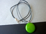  Green Modern Fused Glass Necklace