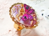 Butterfly Dream Hand Painted Butterfly Crystal Ring