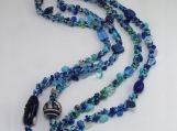 Not your grandmas Spiral rope necklace/Blue Mix