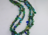 Not your grandmas Spiral rope necklace/GreenMix