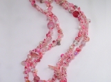 Not your grandmas Spiral rope necklace/Pink Mix