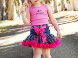 "Rock Princess" Girl's Recycled Denim Petti Skirt 
