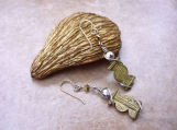 Brass African Trade Bead Earrings