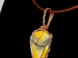 Bumblebee Jasper pendant, wire wrapped pendant