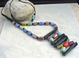 Chevron Bone Beaded Necklace