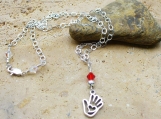 Heart in Hand Necklace Sterling Silver - Beautiful