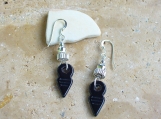 Tanfouk Talhakimt Black Bead with Sterling Silver Accents Earrings