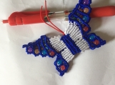 Cute Little Blue Butterfly Braided handmade Keychain  keyring Lady Girl Charm Bag Pendant Purse charm Car-keyring Jewelry Gift