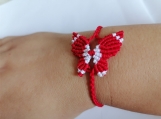 Fashion Charm Red Butterfly Woven Temperament of  Bracelet Handmade  Braided  Wristband