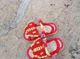 Handmade  Red Butterfly Baby Strap Sandals SZ 1-2 years old