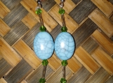 Blue Bead & Czech Glass Droplet Earrings
