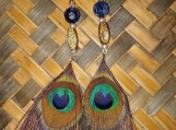 Blue Bead Peacock Feather