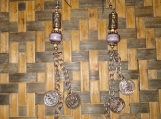 Coin & Purple Earrings