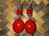 Red & Silver Toned Earrings