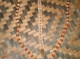 Brown Glass Bead & Gold Beaded Necklace and Bracelet