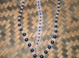 Cobalt Blue & Clear Beaded Necklace and Bracelet