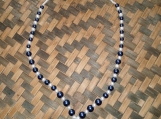 Cobalt Blue & White Glass Beaded Necklace and Bracelet