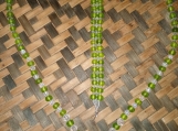 Frosted Green & Clear Glass Beaded Necklace and Bracelet 