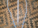 Light Blue & Clear Glass Bead Necklace and Bracelet