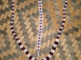 Purple & Clear Beaded Necklace and Bracelet 