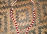 Red & White Glass Beaded Necklace and Bracelet