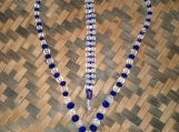 Royal Blue & Clear Beaded Necklace and Bracelet