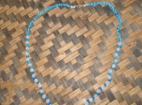 Sky Blue / Light Blue & Clear Bead Necklace and Bracelet