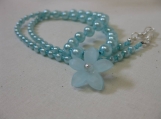 BlueGreen Glass Pearl Necklace