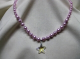 Pink Glass Pearl with Starfish Crystal