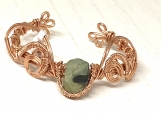Prehnite copper wire wrap cove bracelet