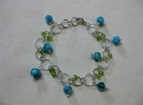 Blue Green Charm Bracelet