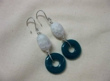 Cracked Glass & Turquoise Blue Earrings