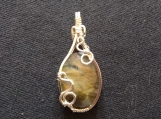 Labradorite silver wrapped oval pendant