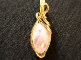 Rose Quartz Marquise cut goldtone pendant