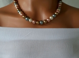 Multicolored Glass Pearl Necklace