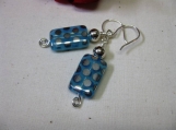 Blue & Silver Czech Glass Earrings