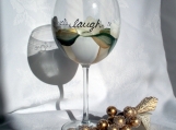 Live Love Laugh Wine Glass, Handpainted & Dishwasher Safe!